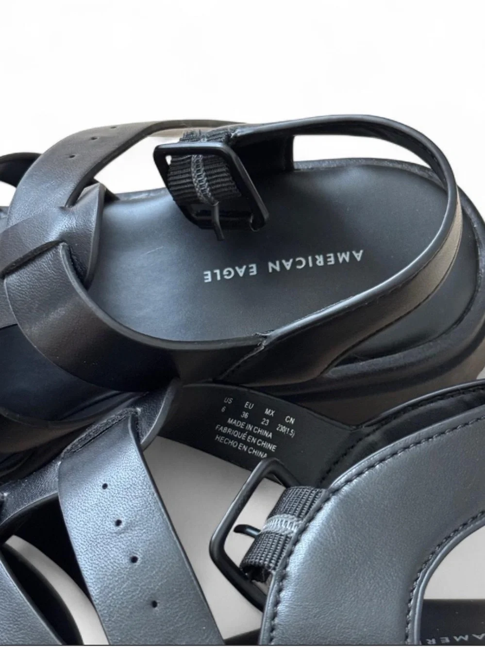 Women's Black Leather Fisherman Sandals